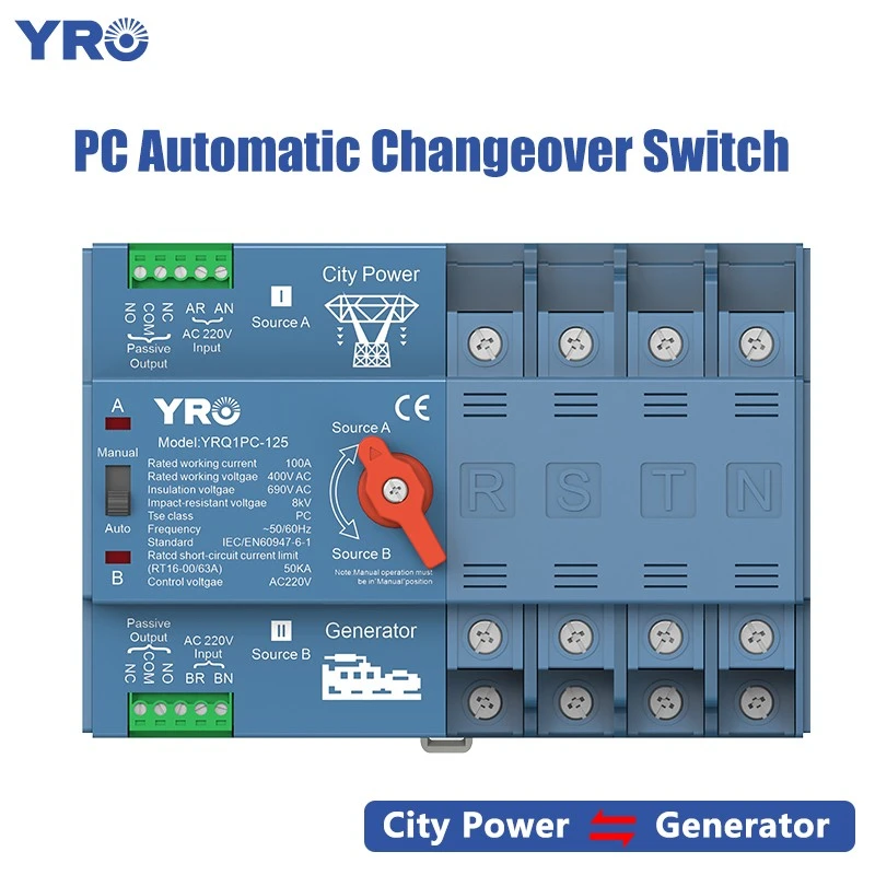 4P 125A 400V Generatortyp PC ATS